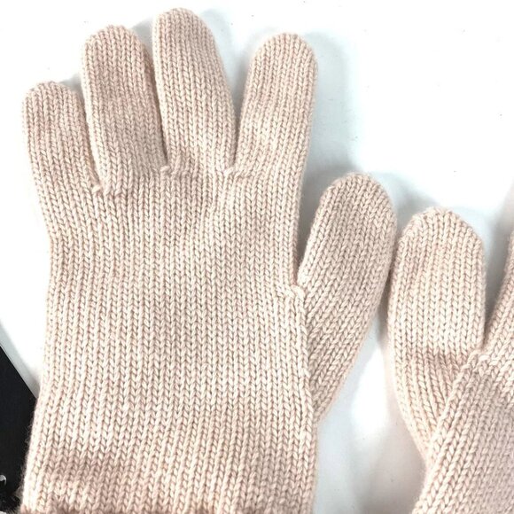 FENDI FXY574 logo Glove gloves wool Light pink/Beige Unused - Picture 8 of 8